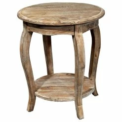 Bolton Furniture, Inc. Rustic Reclaimed Round End Table, Driftwood