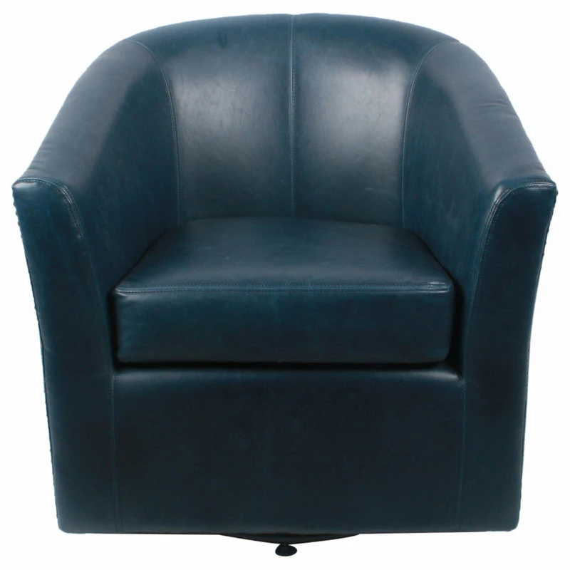 New Pacific Direct Inc. Ernest Bonded Leather Swivel Chair, Vintage Blue 4 New Pacific Direct Inc. Ernest Bonded Leather Swivel Chair, Vintage Blue - Image 2