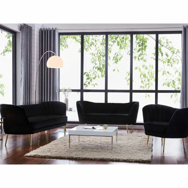 Meridian Furniture Margo Velvet Sofa, Black 6 Meridian Furniture Margo Velvet Sofa, Black - Image 4