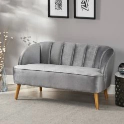 GDFStudio GDF Studio Scarlett Modern New Velvet Sofa, Pewter -GDF sofa Shop 9ee1481d01e65e55 7627 w800 h800 b0 p0