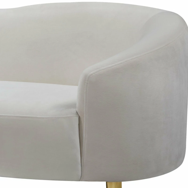 Meridian Furniture Ritz Velvet Loveseat, Cream 7 Meridian Furniture Ritz Velvet Loveseat, Cream - Image 5
