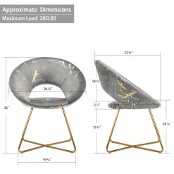 Duhome Elegant Lifestyle 1 X Luxe Hot Stamped Velvet Papasan Accent Chair, Grey -GDF sofa Shop 9ff1b37e00a75437 5456 w800 h800 b1 p0