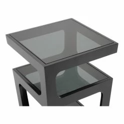 Baxton Studio Clara Black Modern End Table With 3, Tiered Glass Shelves -GDF sofa Shop a071385e0b43c210 0509 w800 h800 b1 p0