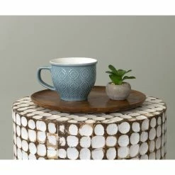East At Main's Columbia Brown Coconut Shell Inlay Round Accent Table, White -GDF sofa Shop a071aff60863edb9 9493 w800 h800 b0 p0