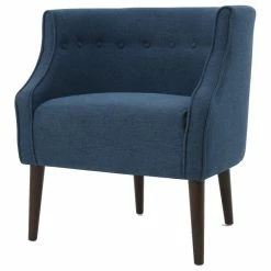 GDFStudio GDF Studio Davidson Tub Design Upholstered Accent Chair, Navy Blue