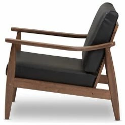 Baxton Studio Venza Mid-Century Modern Walnut Wood Black Faux Leather Lounge Chair -GDF sofa Shop a0d11f5f0d9c942d 0481 w800 h800 b1 p0