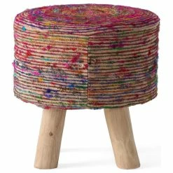 GDFStudio GDF Studio Stoolha Artisan Round Multicolor Swirl Pattern Fabric Pouf-st, Coral/Multi-Colored -GDF sofa Shop a0e160c703ef01f2 8252 w800 h800 b1 p0