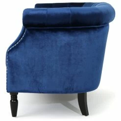 GDFStudio GDF Studio Melaina Tufted Scroll Arm New Velvet Loveseat, Navy Blue -GDF sofa Shop a271bd0a0f906441 3600 w800 h800 b1 p0