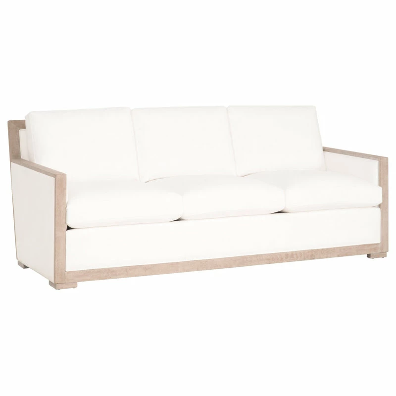 EFL Manhattan 85" Wood Trim Sofa LiveSmart Peyton-Pearl Natural Gray Oak 4 EFL Manhattan 85" Wood Trim Sofa LiveSmart Peyton-Pearl Natural Gray Oak - Image 2