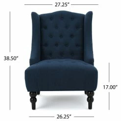 GDFStudio GDF Studio Adriana Tall Wingback Tufted Fabric Club Chair, Dark Blue -GDF sofa Shop a3c14f2801b31326 7311 w800 h800 b1 p0