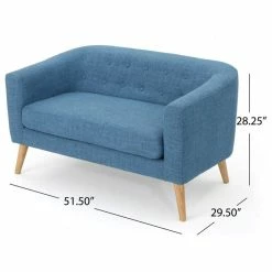 GDFStudio GDF Studio Carol Button Back Mid Century Fabric Modern Loveseat, Muted Blue -GDF sofa Shop a401f89c0f907600 6976 w800 h800 b1 p0