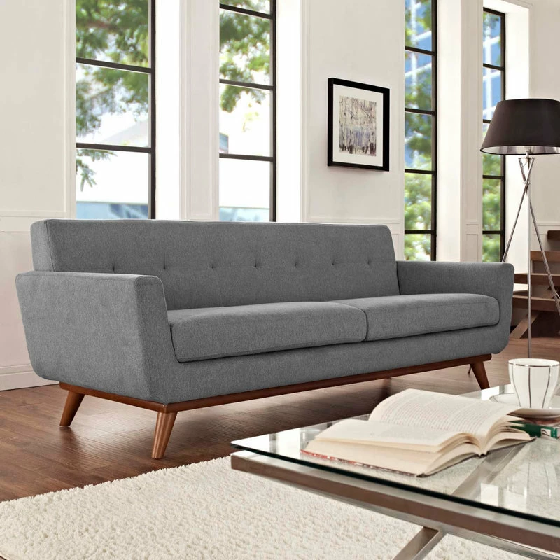 LexMod Engage Upholstered Fabric Sofa, Expectation Gray 7 LexMod Engage Upholstered Fabric Sofa, Expectation Gray - Image 5