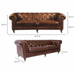 Moe's Home Collection Birmingham Sofa Cappuccino Brown Leather -GDF sofa Shop a4c19f3a0eb5ec4f 6323 w800 h800 b1 p0