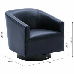 Comfort Pointe Geneva Charcoal Wood Base Swivel Chair, Midnight Blue -GDF sofa Shop a4d1178200ac1639 1002 w800 h800 b1 p0