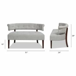 Jennifer Taylor Home Jared Roll Arm Tufted Bench Settee, Silver Gray Polyester Yarn-Dyed 18 Jennifer Taylor Home Jared Roll Arm Tufted Bench Settee, Silver Gray Polyester Yarn-Dyed -GDF sofa Shop a4f1b13e0195934a 9536 w800 h800 b1 p0