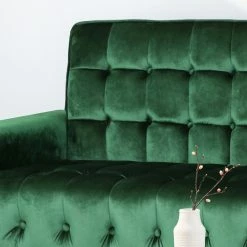 GDFStudio Adan Tufted Velvet Sofa With Gold Tipped Tapered Legs, Emerald, Gold Finish -GDF sofa Shop a50191390f931e8f 1936 w800 h800 b0 p0