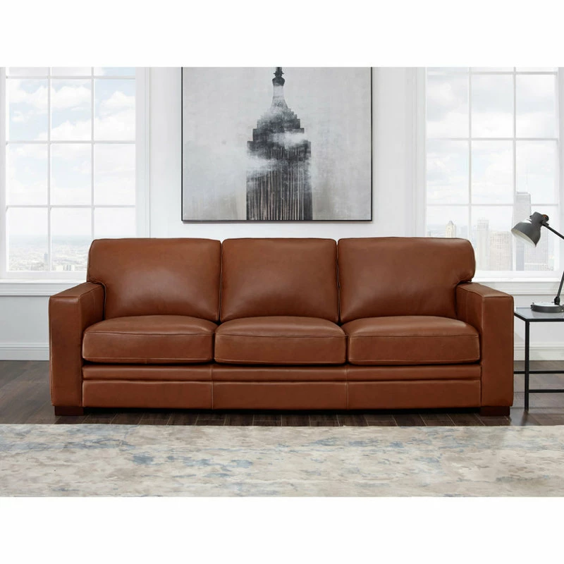 Hydeline USA Hydeline Dillon Top Grain Leather Sofa Collection, Cinnamon Brown, Sofa 4 Hydeline USA Hydeline Dillon Top Grain Leather Sofa Collection, Cinnamon Brown, Sofa - Image 2