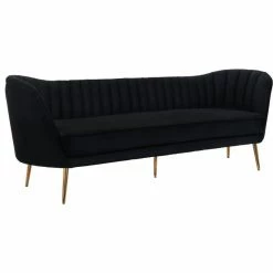 GDF sofa Shop 33 Meridian Furniture Margo Velvet Sofa, Black