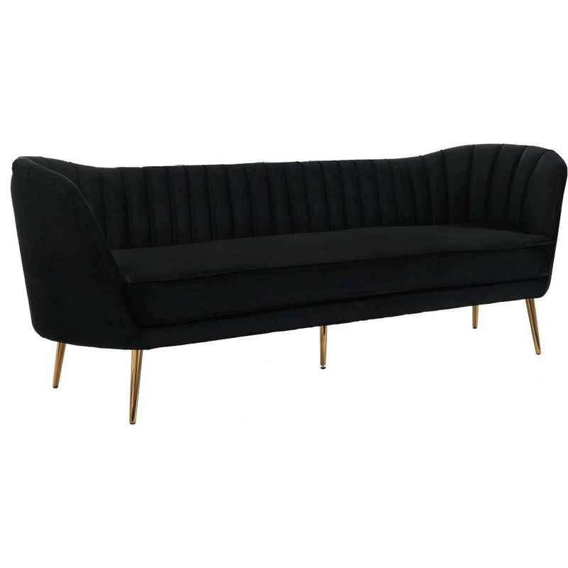 Meridian Furniture Margo Velvet Sofa, Black 3 Meridian Furniture Margo Velvet Sofa, Black