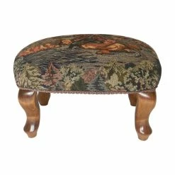 Concept Designs, LLC Queen Anne Footstool, Fly Fish