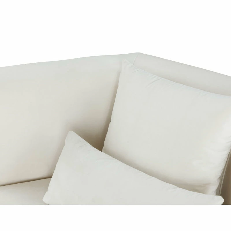 Meridian Furniture Marquis Velvet Sofa With Brushed Gold Stainless Steel Base, Cream 8 Meridian Furniture Marquis Velvet Sofa With Brushed Gold Stainless Steel Base, Cream - Image 6