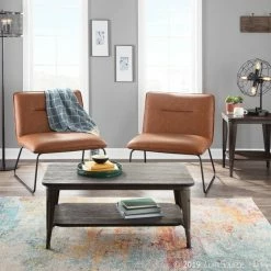 Lumisource Casper Accent Chair, Black Metal, Camel PU -GDF sofa Shop a8317f7103da773e 2840 w800 h800 b0 p0