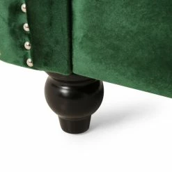 GDFStudio Leila Chesterfield Velvet Club Chair, Emerald, Dark Brown -GDF sofa Shop a87124f301d7a893 3614 w800 h800 b0 p0