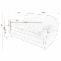 Pasargad Home Paris Club Genuine Leather Loveseat -GDF sofa Shop a891b881004262d1 9822 w800 h800 b1 p0