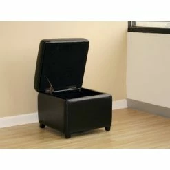Baxton Studio Full Leather Small Storage Cube Ottoman, Black -GDF sofa Shop a921db6e0a1c498c 4672 w800 h800 b0 p0