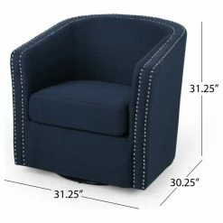 GDFStudio Jaymee Fabric Swivel Chair, Blue And Black -GDF sofa Shop aa116c9b0f907512 3355 w800 h800 b1 p0