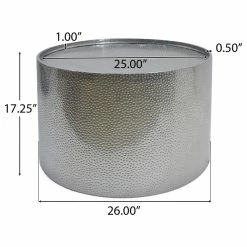 GDFStudio Rache Modern Round Accent Table With Hammered Iron, Silver -GDF sofa Shop aa810ebf037c2a3f 3677 w800 h800 b1 p0