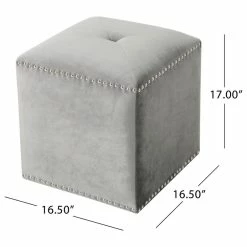 GDFStudio GDF Studio Allen Glam Velvet Ottoman, Smoke -GDF sofa Shop ab61105201ca8a6c 3945 w800 h800 b1 p0