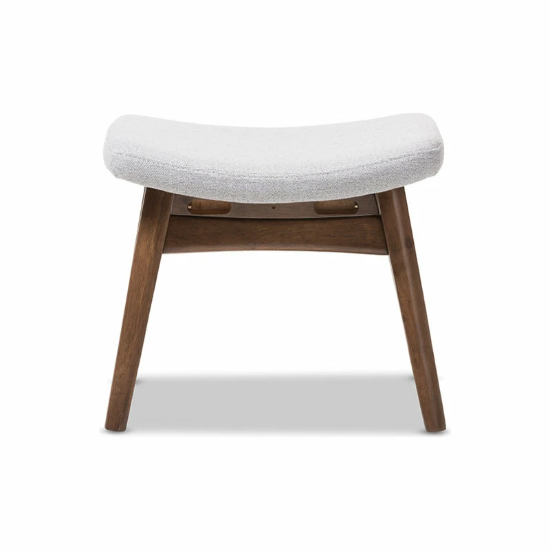 Baxton Studio Vera Light Gray Fabric Upholstered Ottoman 5 Baxton Studio Vera Light Gray Fabric Upholstered Ottoman - Image 3