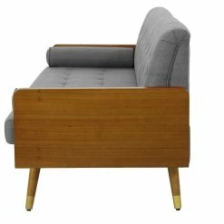 GDFStudio GDF Studio Aidan Mid Century Modern Tufted Fabric Sofa, Brown/Black/Silver -GDF sofa Shop abe15ada01b704de 9992 w800 h800 b1 p0