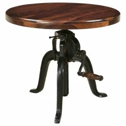 Coast To Coast Imports, LLC Manchester Brown Adjustable Round Accent Table