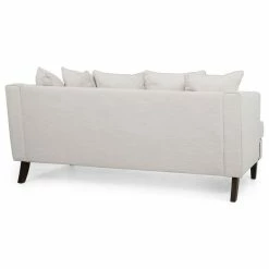 GDFStudio Lilburn Contemporary Pillow Back 3 Seater Sofa, Beige/Espresso -GDF sofa Shop ac911b7f00b0957d 5425 w800 h800 b1 p0