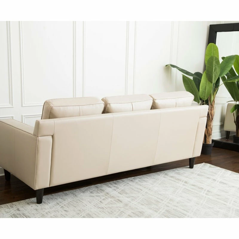 Abbyson Living Stardell Top Grain Leather Sofa, Cream 5 Abbyson Living Stardell Top Grain Leather Sofa, Cream - Image 3