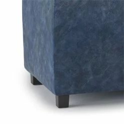 Simpli Home Ltd. Simpli Home Avalon 42" Faux Leather Storage Ottoman In Denim Blue -GDF sofa Shop ade1cab901ea4b37 1930 w800 h800 b0 p0