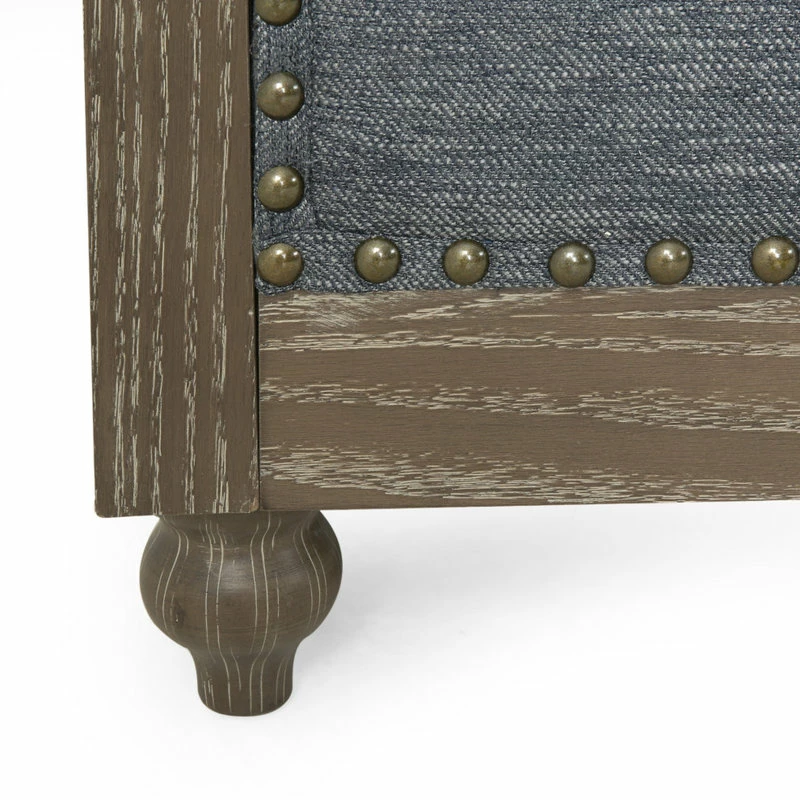 GDFStudio Bowes Chesterfield Tufted 3 Seater Sofa With Nailhead Trim, Charcoal + Dark Brow 11 GDFStudio Bowes Chesterfield Tufted 3 Seater Sofa With Nailhead Trim, Charcoal + Dark Brow - Image 9