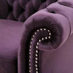 GDFStudio Leila Chesterfield Velvet Club Chair, Blackberry, Dark Brown -GDF sofa Shop af110cec01d7a8a4 3596 w800 h800 b0 p0