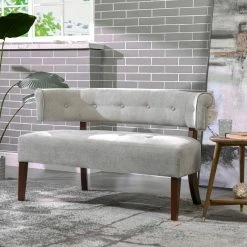 Jennifer Taylor Home Jared Roll Arm Tufted Bench Settee, Silver Gray Polyester Yarn-Dyed 17 Jennifer Taylor Home Jared Roll Arm Tufted Bench Settee, Silver Gray Polyester Yarn-Dyed -GDF sofa Shop af31ea0a0195934a 9536 w800 h800 b0 p0