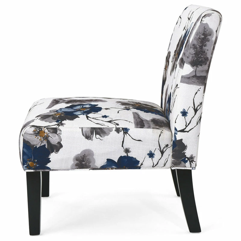 GDFStudio GDF Studio Kendal Fabric Grand Accent Chair, Print/Matte Black 6 GDFStudio GDF Studio Kendal Fabric Grand Accent Chair, Print/Matte Black - Image 4