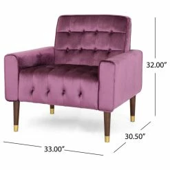 GDFStudio GDF Studio Betsy Modern Button-Tufted Waffle Stitching Velvet Armchair, Raisin -GDF sofa Shop b0011c020f931b81 4883 w800 h800 b1 p0