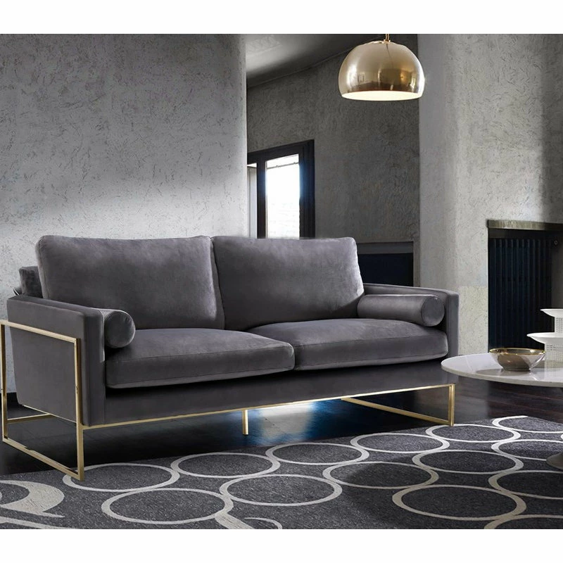 Meridian Furniture Mila Velvet Sofa, Gray 4 Meridian Furniture Mila Velvet Sofa, Gray - Image 2