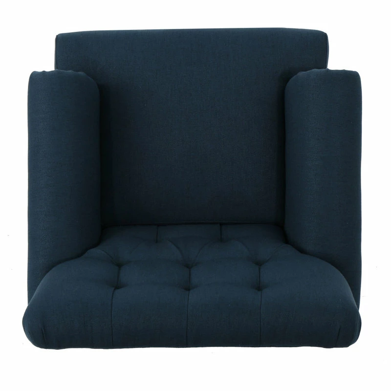 GDFStudio GDF Studio Arielle Plush Tufted Back Fabric Club Armchair, Navy Blue 12 GDFStudio GDF Studio Arielle Plush Tufted Back Fabric Club Armchair, Navy Blue - Image 10