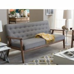 Baxton Studio Sorrento Retro Upholstered Wooden 3-Seater Sofa, Gray Fabric -GDF sofa Shop b1c1f59a0a60ead7 0347 w800 h800 b0 p0