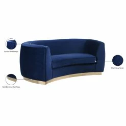 Meridian Furniture Julian Velvet Loveseat, Navy, Gold Base -GDF sofa Shop b1f1d80e02740e0c 0618 w800 h800 b1 p0