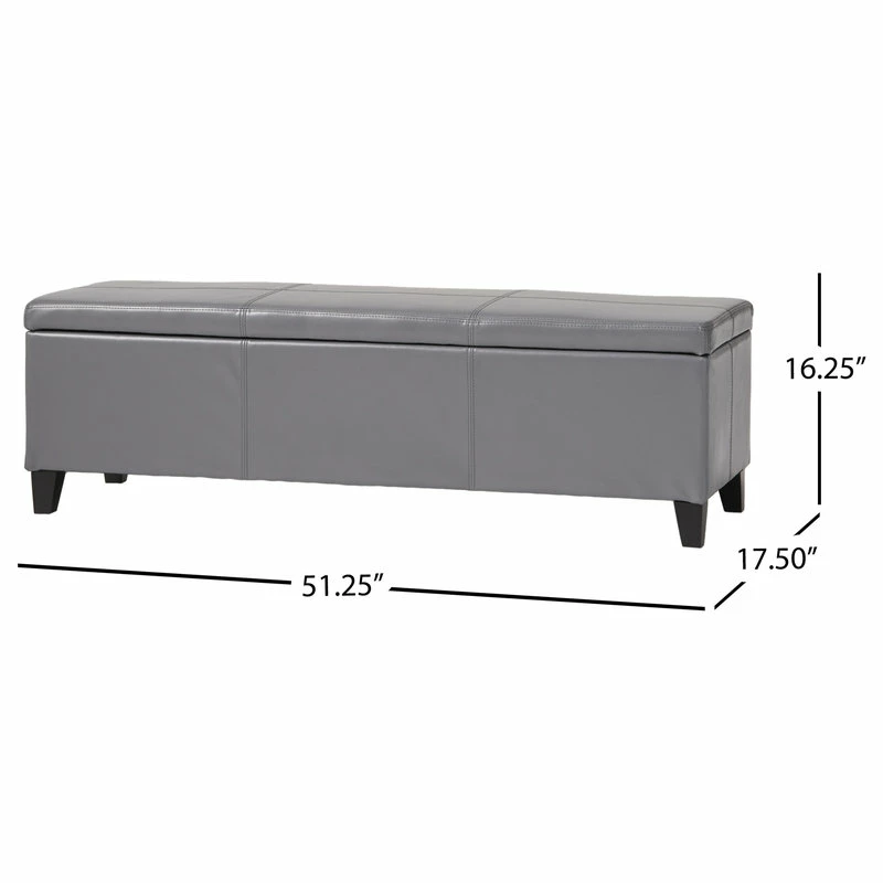 GDFStudio GDF Studio Skyler Beige Fabric Storage Ottoman Bench, Gray 6 GDFStudio GDF Studio Skyler Beige Fabric Storage Ottoman Bench, Gray - Image 4