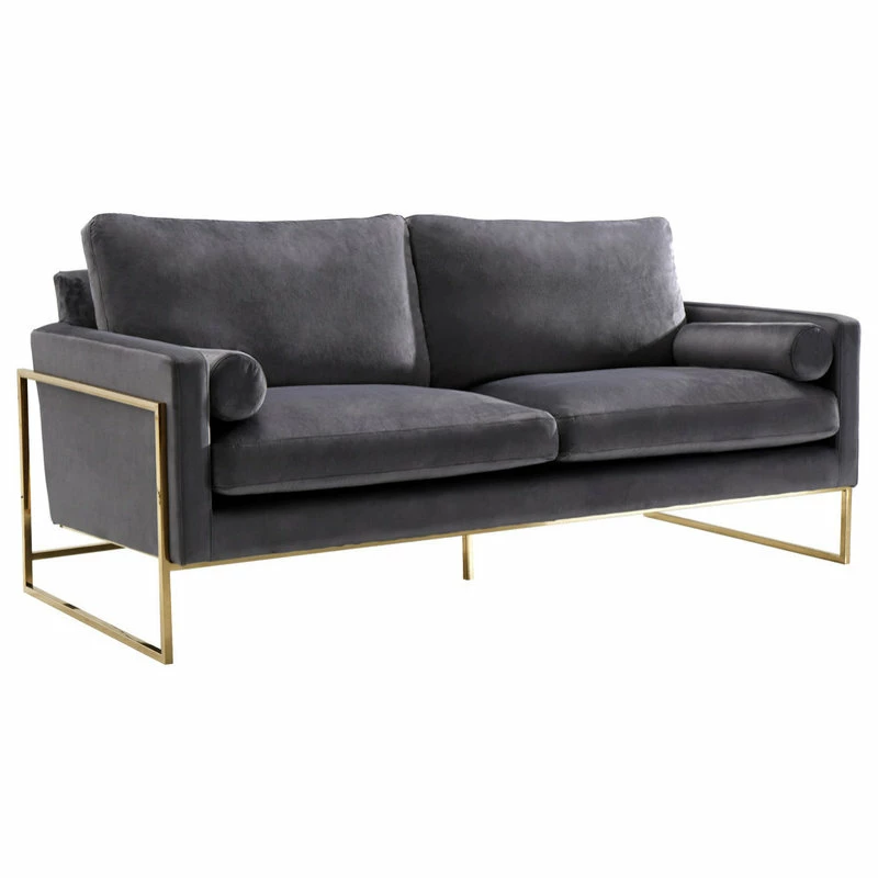 Meridian Furniture Mila Velvet Sofa, Gray 3 Meridian Furniture Mila Velvet Sofa, Gray