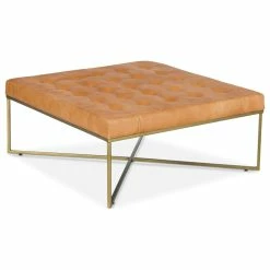 Edgemod Traversa Ottoman, Saddle Tan/Antique Brass -GDF sofa Shop b311e55d0ea67740 3869 w800 h800 b1 p0